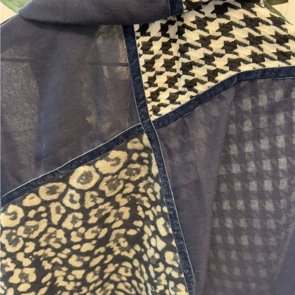 Patchwork Mixed Pattern Leopard Print & Houndstooth Large Scarf OS - Picture 11 of 16